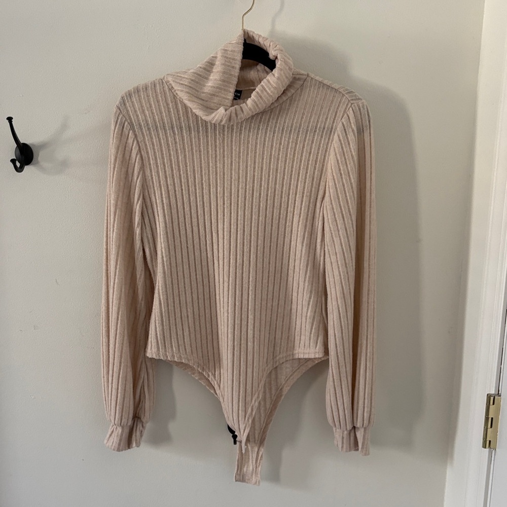 Beige “SHEIN” bodysuit, size large.